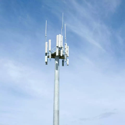 3 Platformlu 35m Monopole Çelik Kule Yüksek Direk Galvanizli Telekom